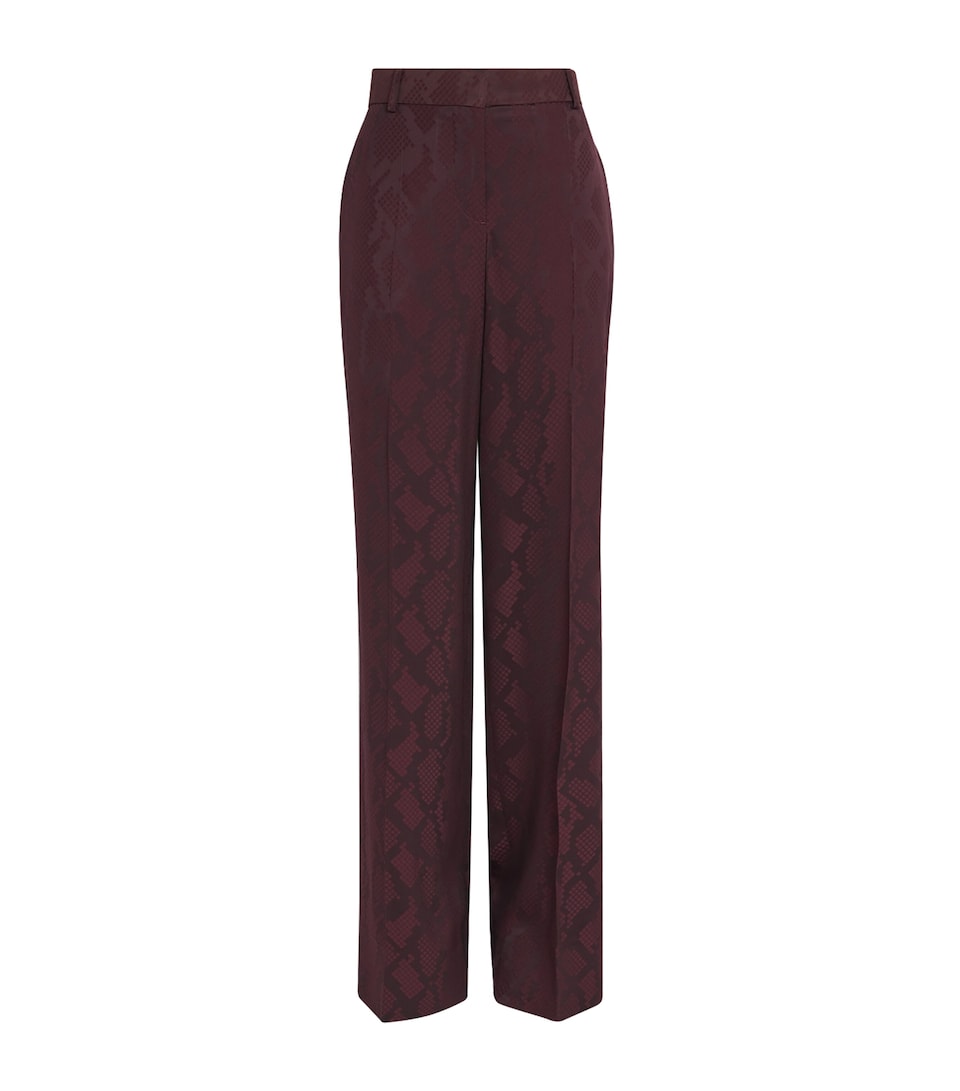 Snake Print Wide-Leg Trousers