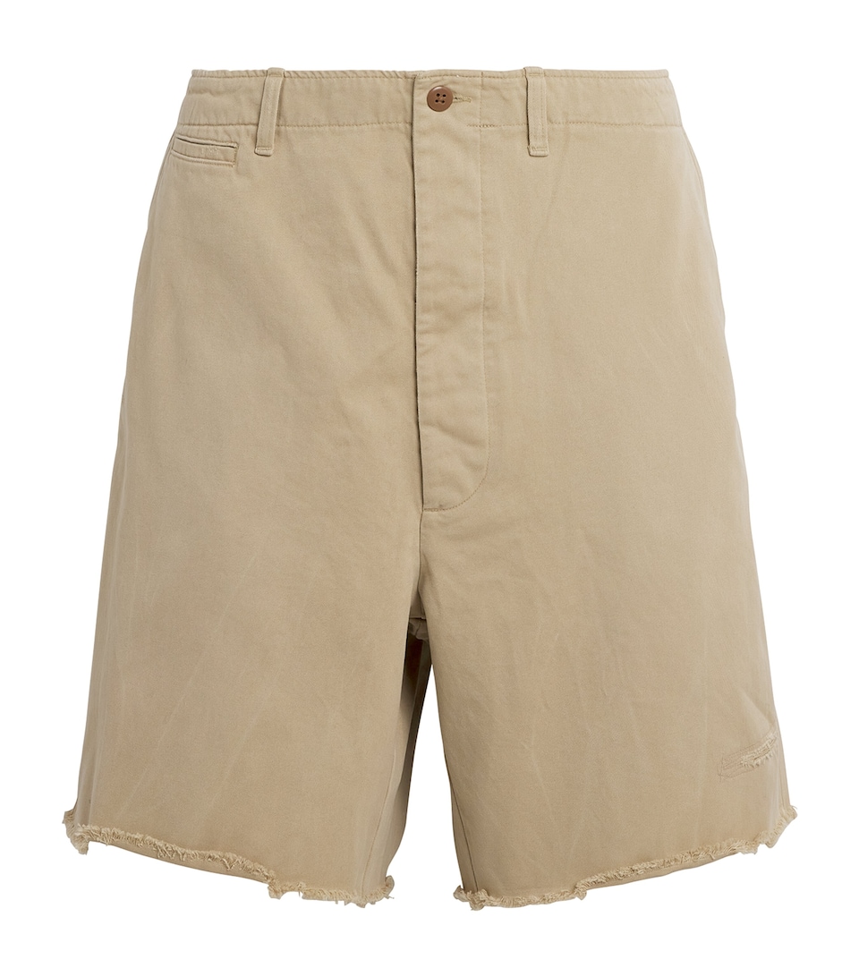 Cotton Distressed Chino Shorts