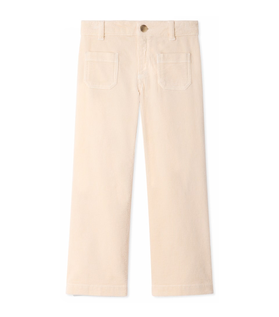 Bonpoint Stretch Cotton Corduroy Jennifael Trousers (4-8 Years) Ivoire