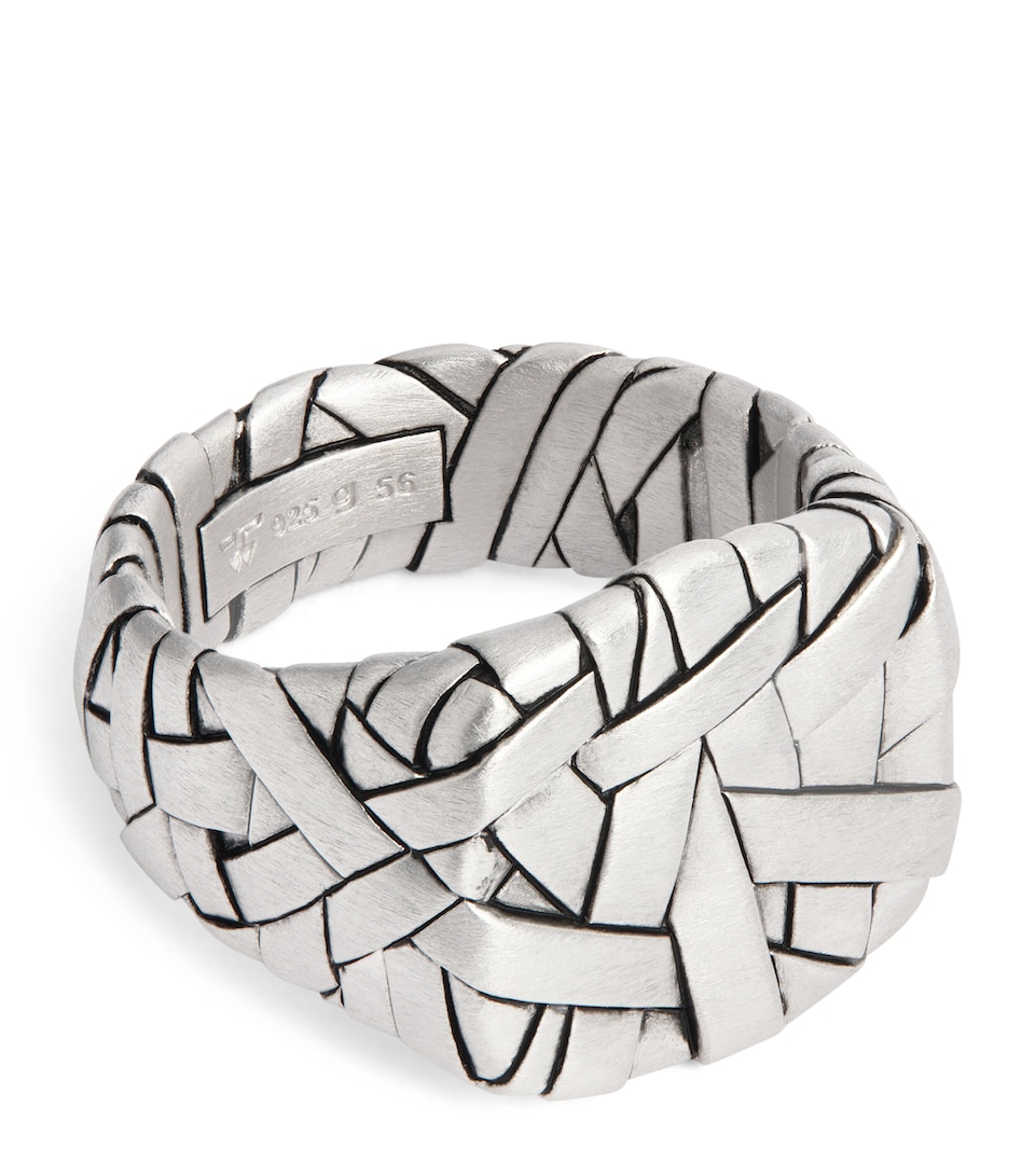 Rhodium-Plated Sterling Silver Quilt Ring