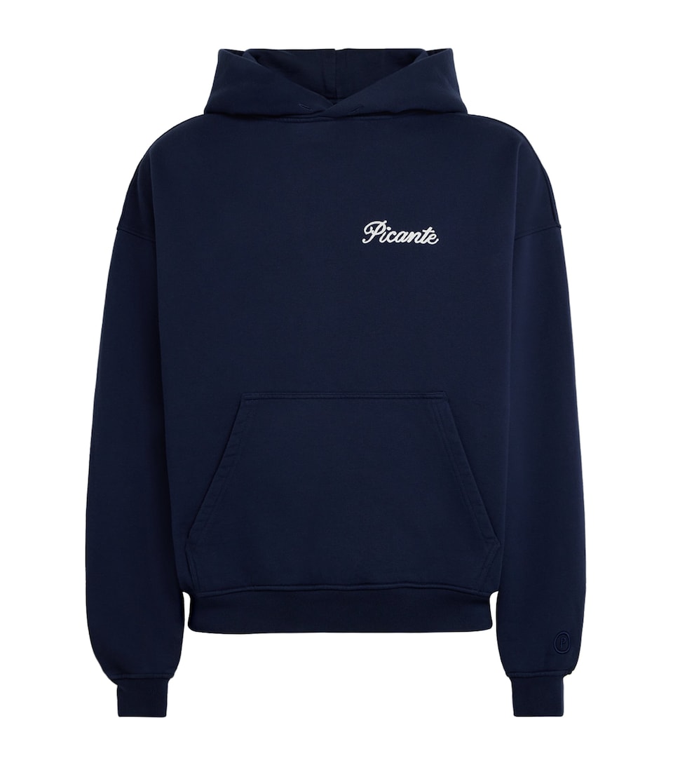 Picante Mens Organic Cotton Tailor Logo Hoodie Navy
