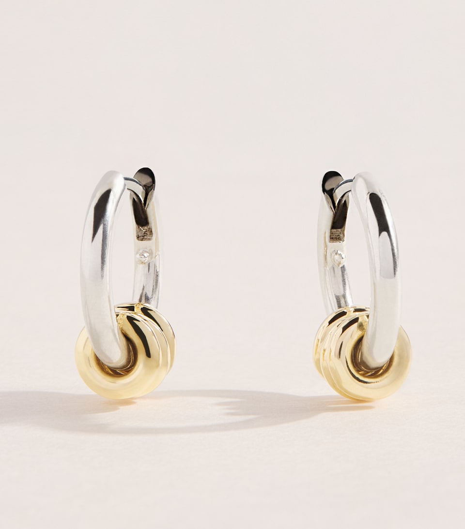 Spinelli Kilcollin Sterling Silver and Yellow Gold Nevine Hoop Earrings Sterling Silver