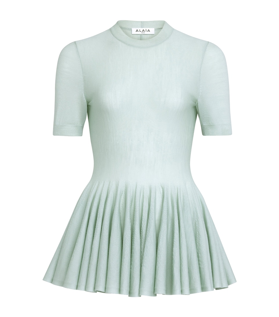 Virgin Wool Peplum Top