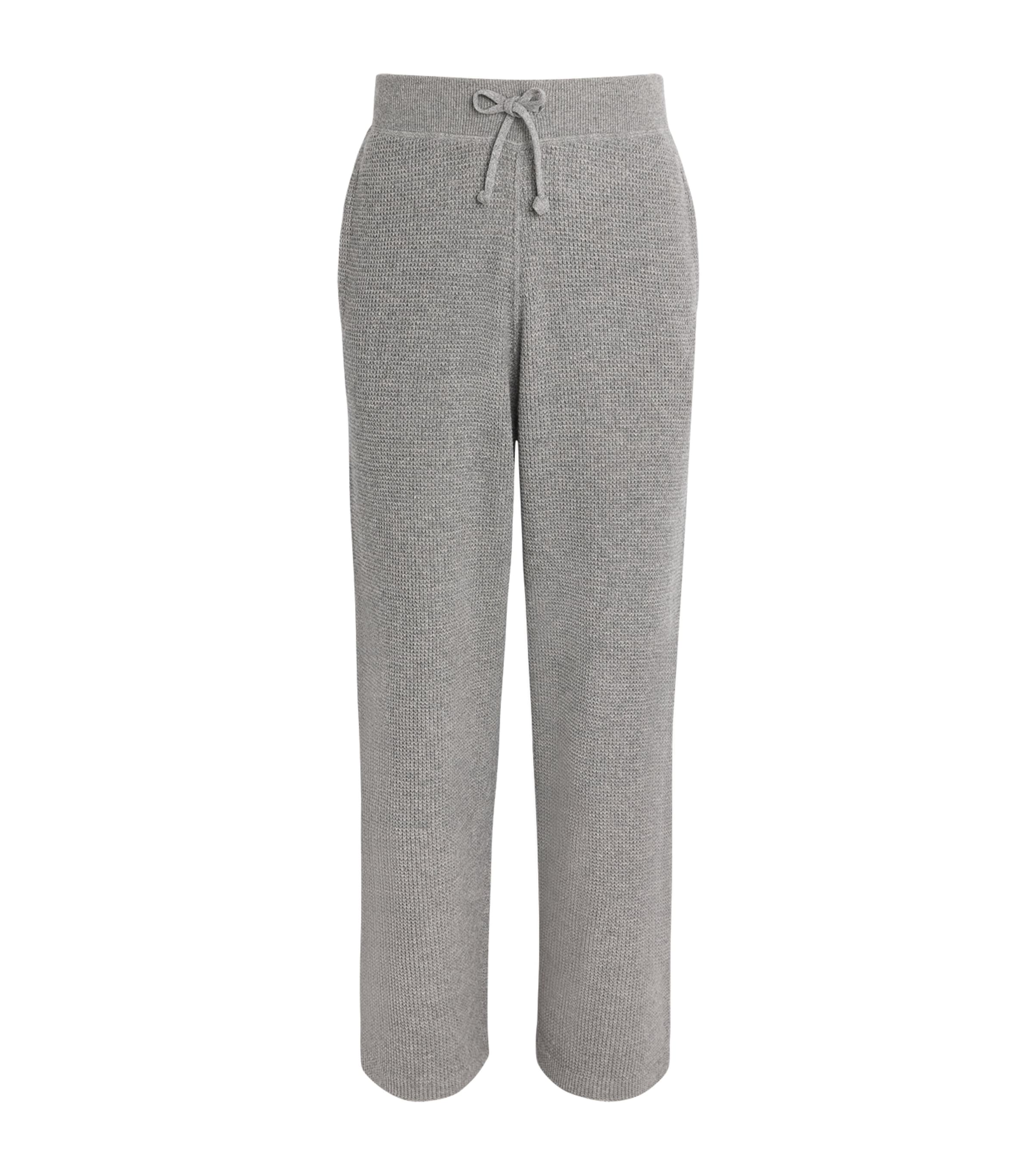 Polo Ralph Lauren Mens Wool-Cotton Waffle Knit Sweatpants Fawn Grey Heather