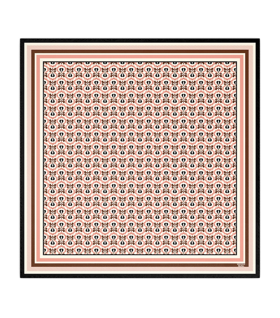Weekend Max Mara Silk Geometric Print Scarf Ivory