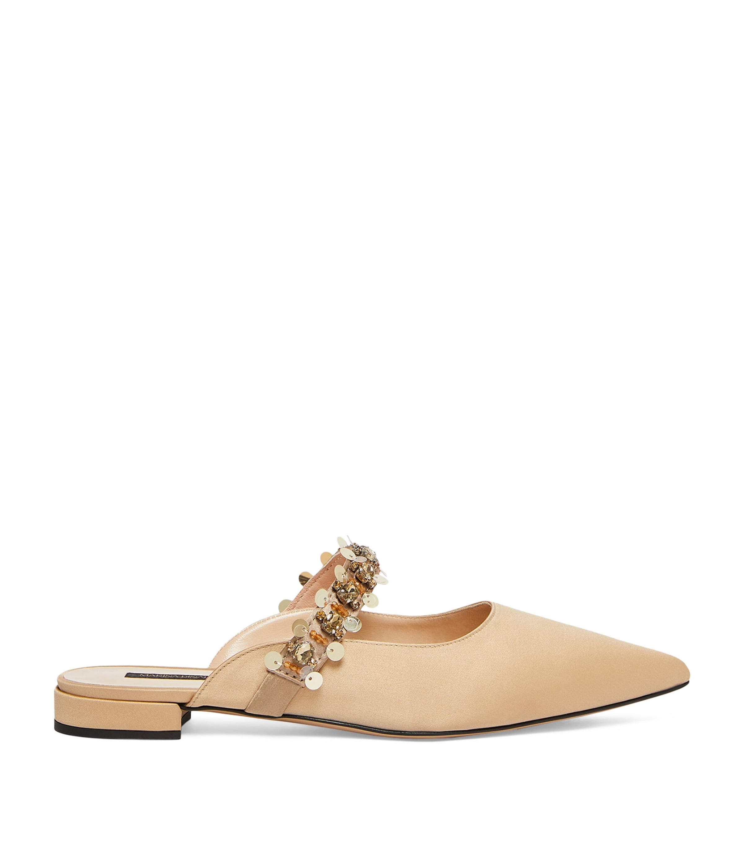 Satin Embellished Mules