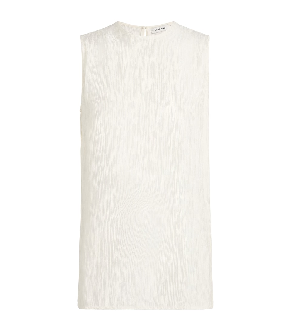 ANINE BING Womens Malia Tank Top Ecru
