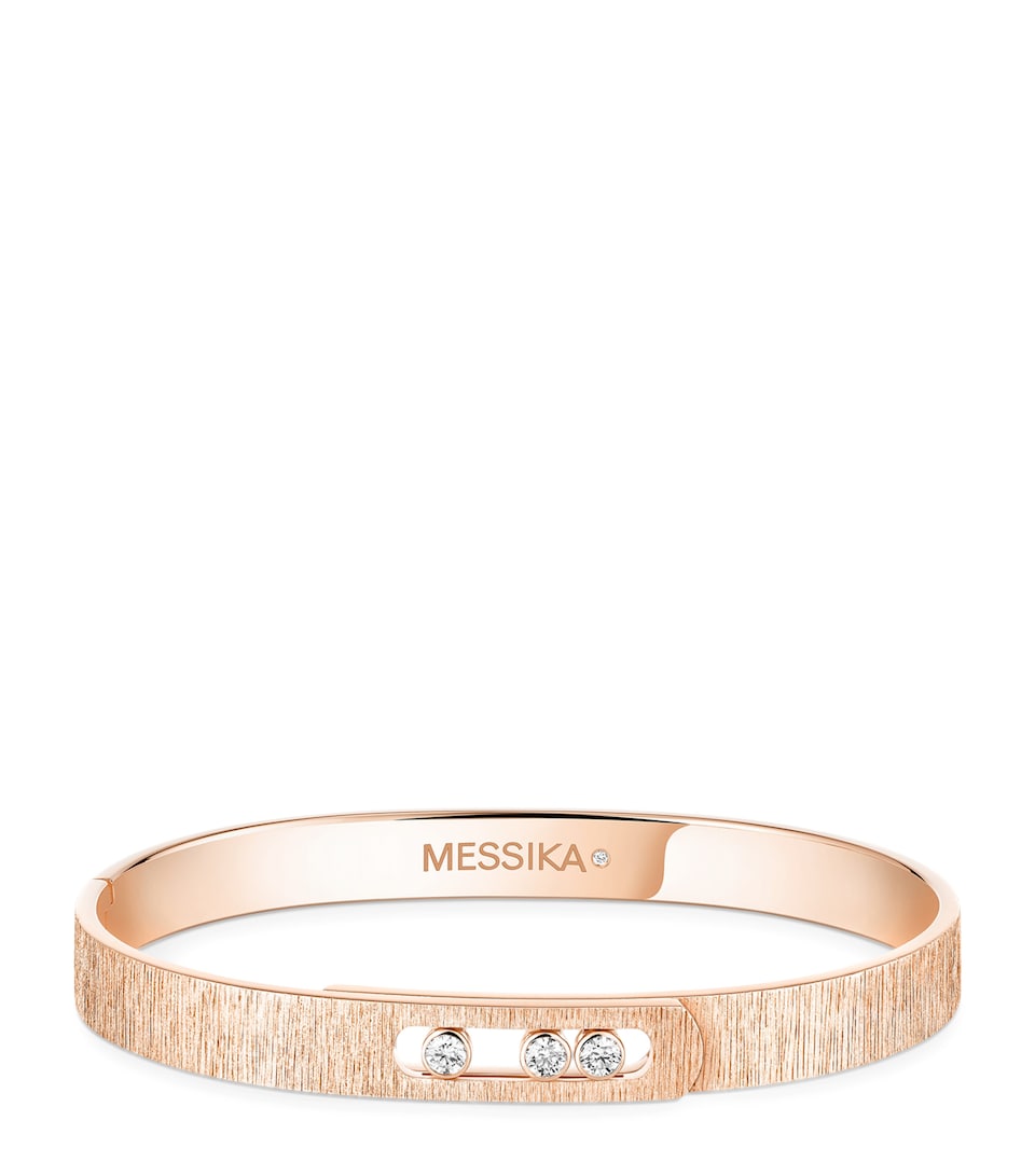 Messika Move Noa Diamond and Pink Gold Chiselled Bangle (0.15ct) Pink Gold