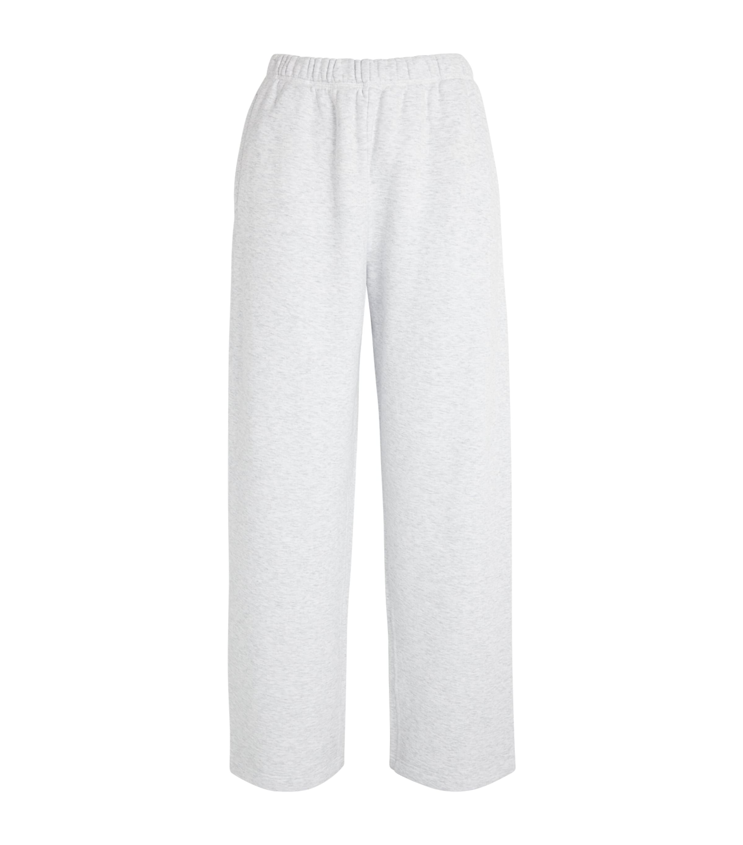Skims Womens Cotton-Blend Fleece Straight Sweatpants Light Heather Grey