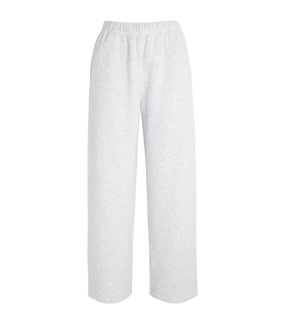 Skims Womens Cotton-Blend Fleece Straight Sweatpants Light Heather Grey