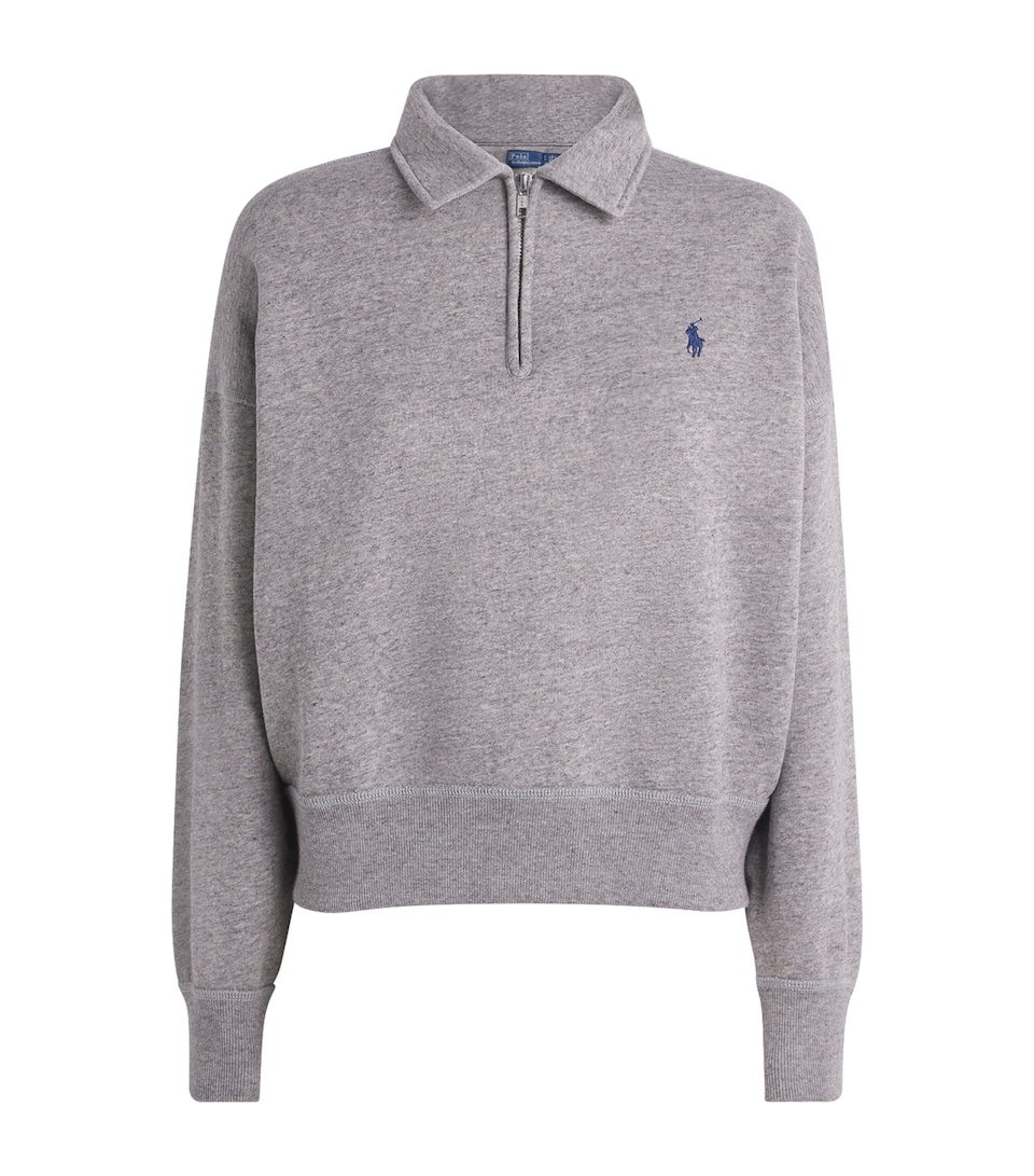 Cotton-Blend Quarter-Zip Sweatshirt