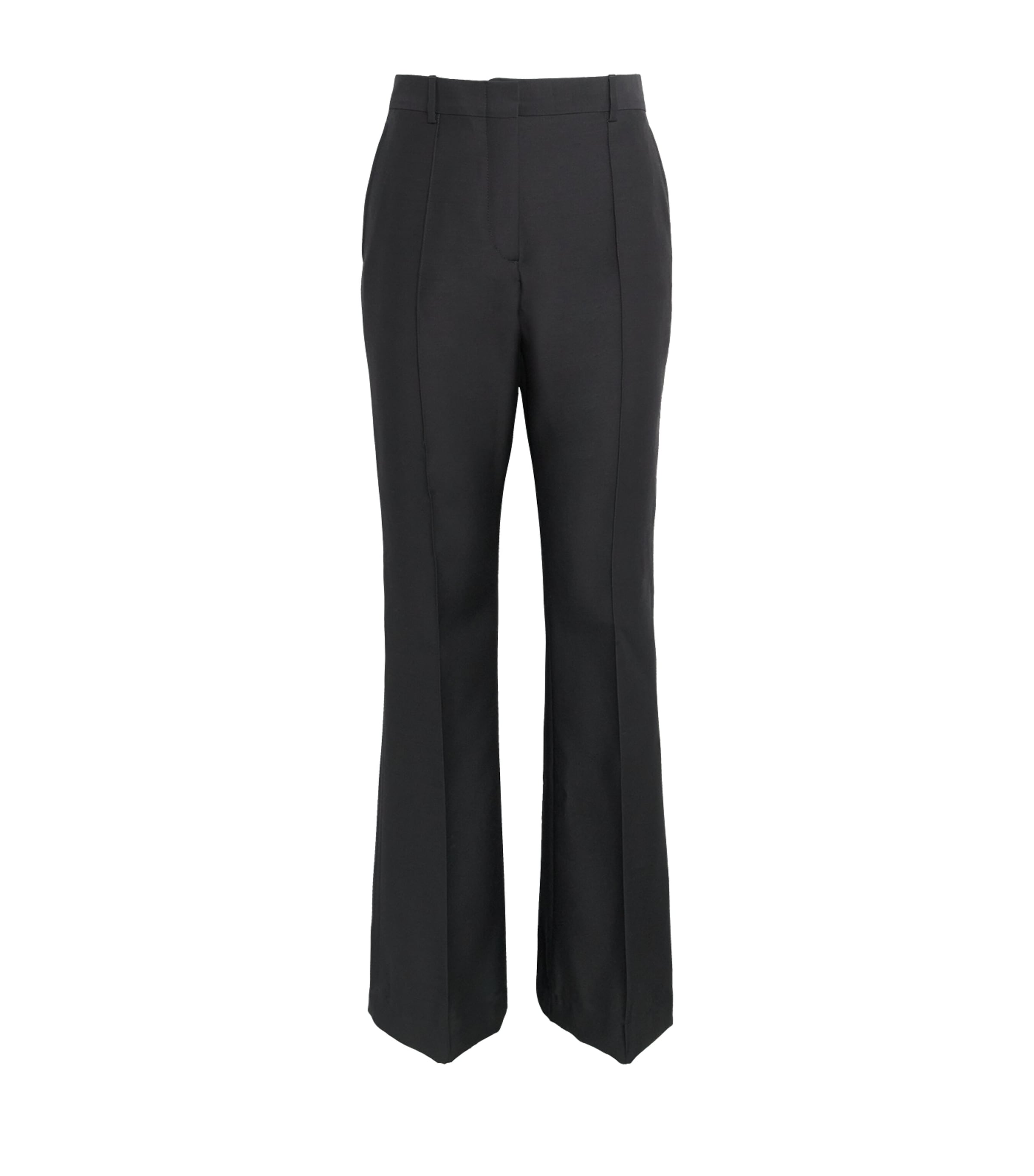Wool-Silk Flared Trousers