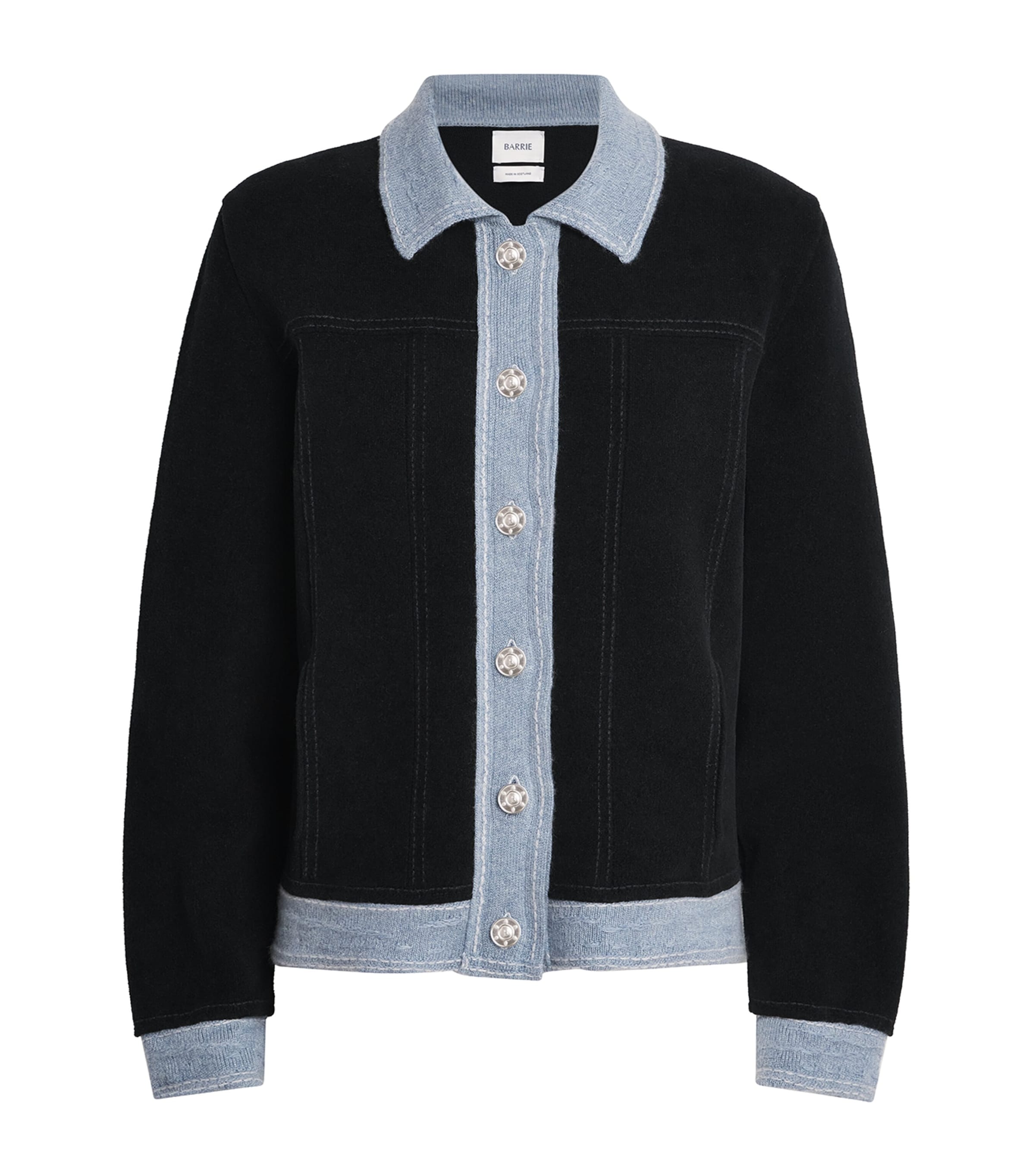 Cashmere-Blend Suede-Effect Denim Jacket