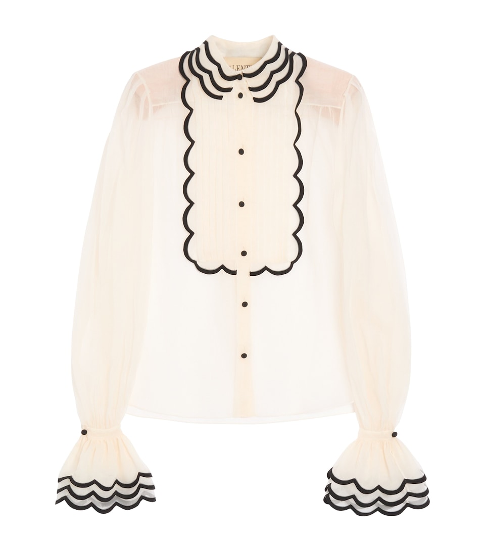 Valentino Womens Silk Embroidered Shirt