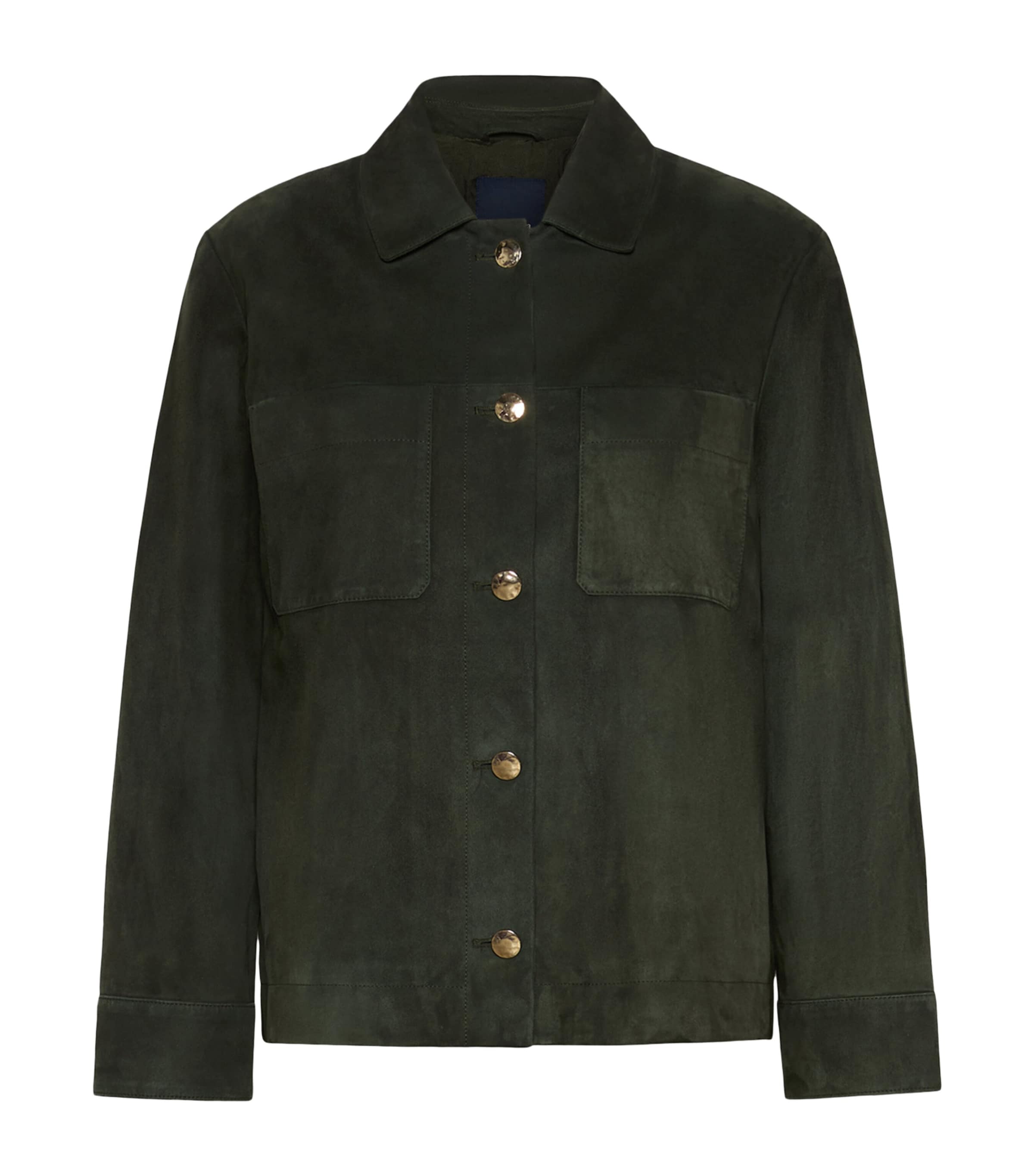Max Mara Womens Suede Shirt Jacket Green