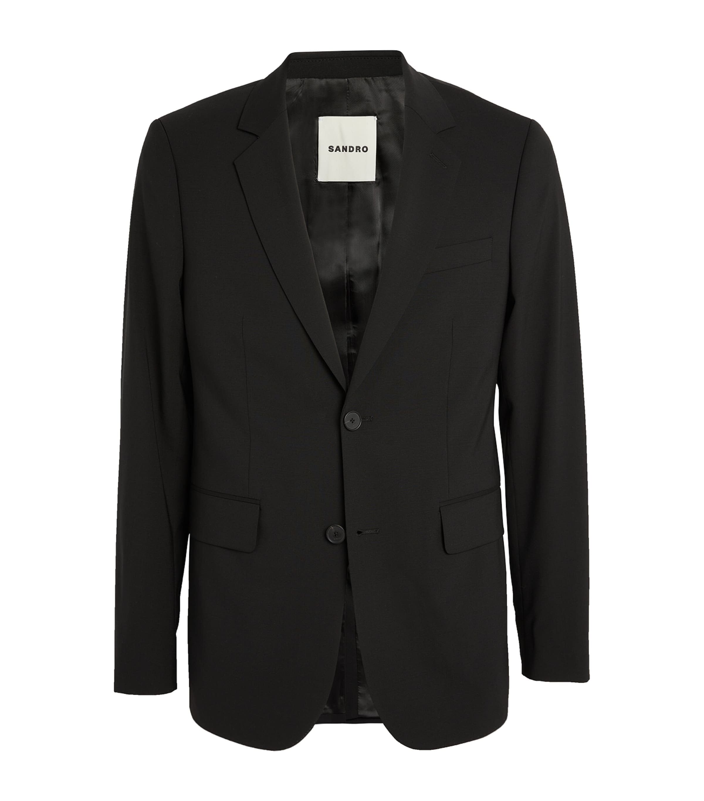 Sandro Paris Mens Virgin Wool Blazer Black