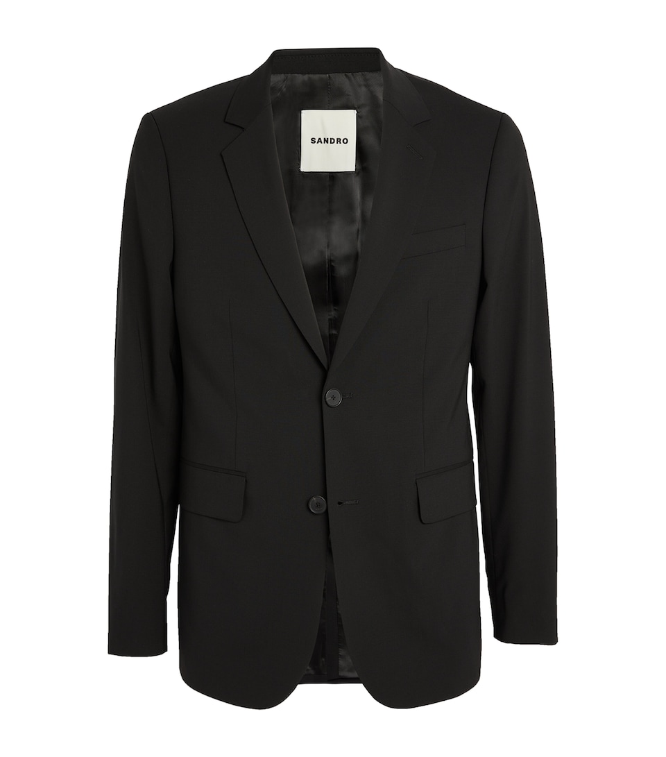 Sandro Paris Mens Virgin Wool Blazer Black