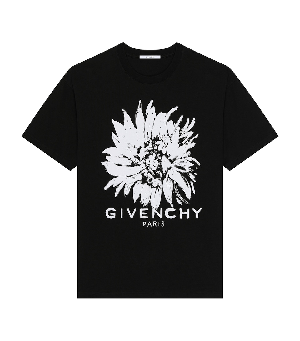 Givenchy Mens Cotton Floral Logo T-Shirt