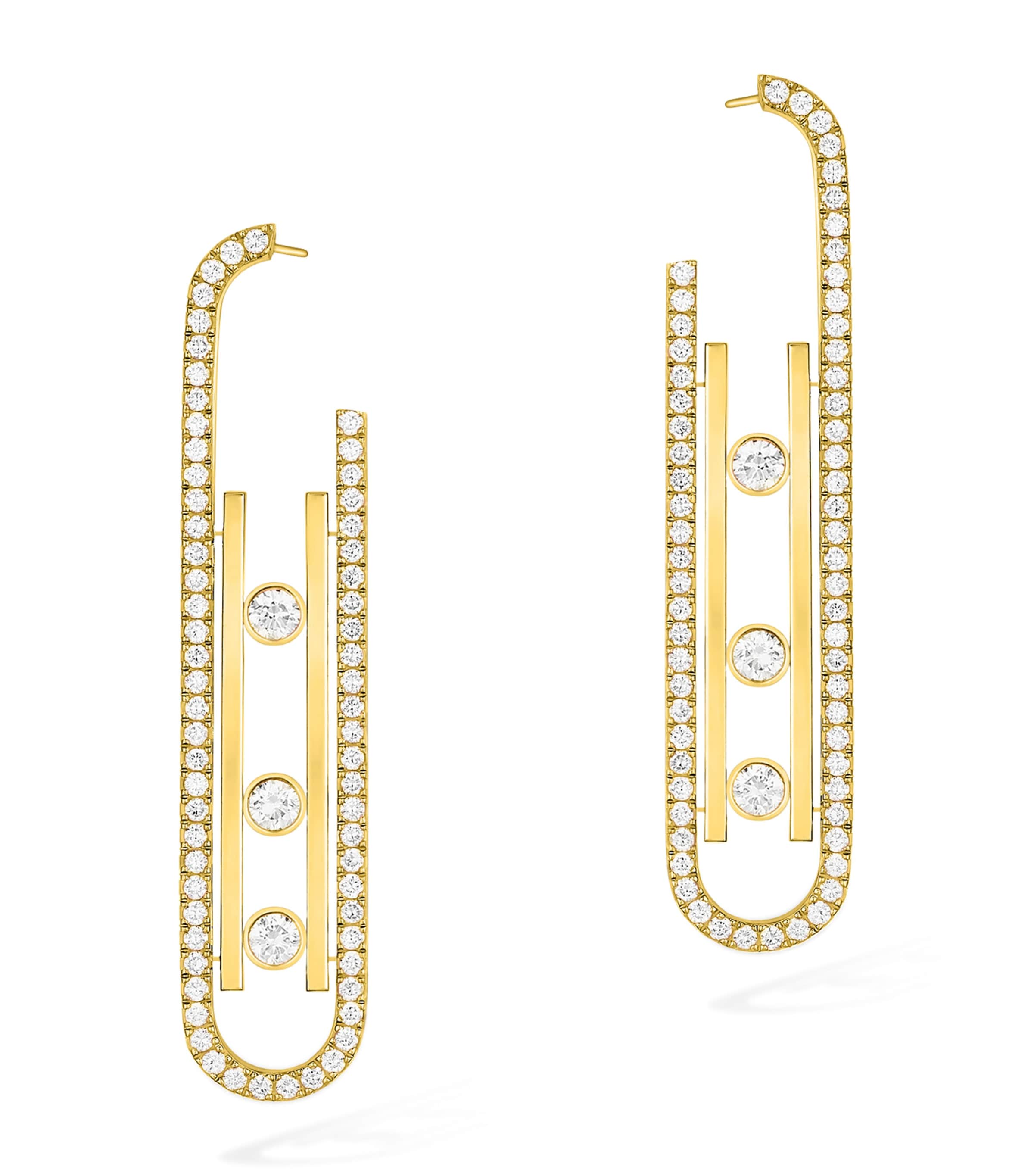 Yellow Gold and Diamond Move 10th Birthday Earrings