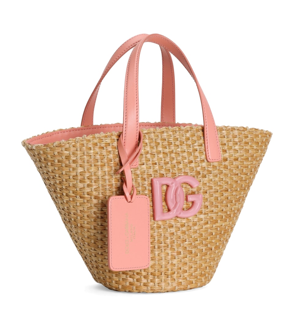 Dolce&Gabbana Kids Straw Logo Tote Bag Orte