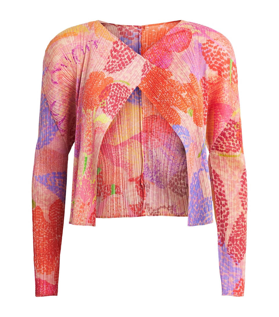 Pleats Please Issey Miyake Womens Pleated Foggy Forest Cardigan Pink