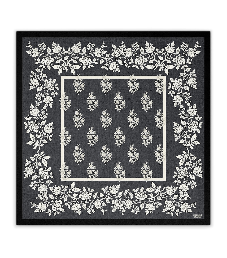 Weekend Max Mara Silk Floral Print Scarf Midnightblue