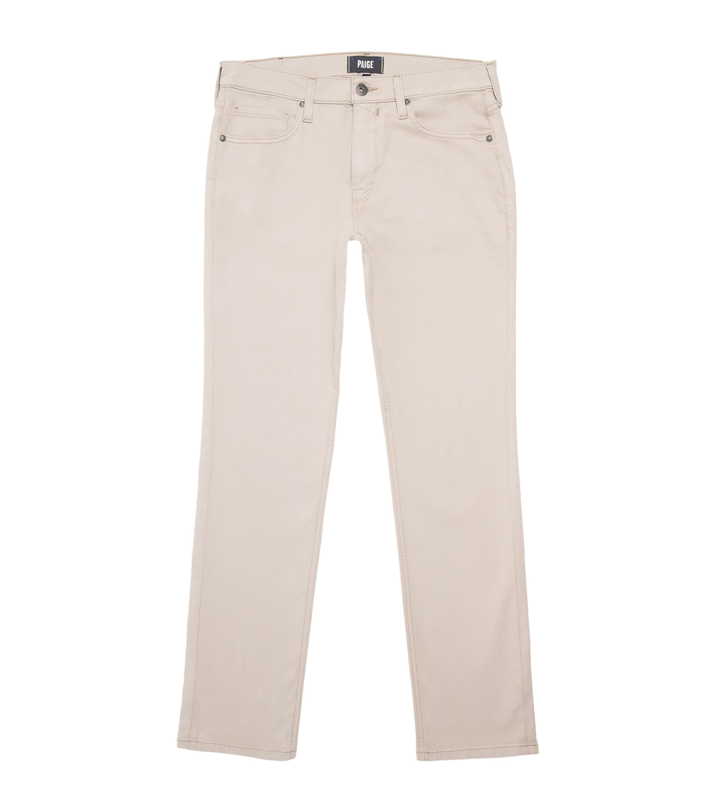 PAIGE Mens Cotton Federal Straight Trousers Clean Khaki