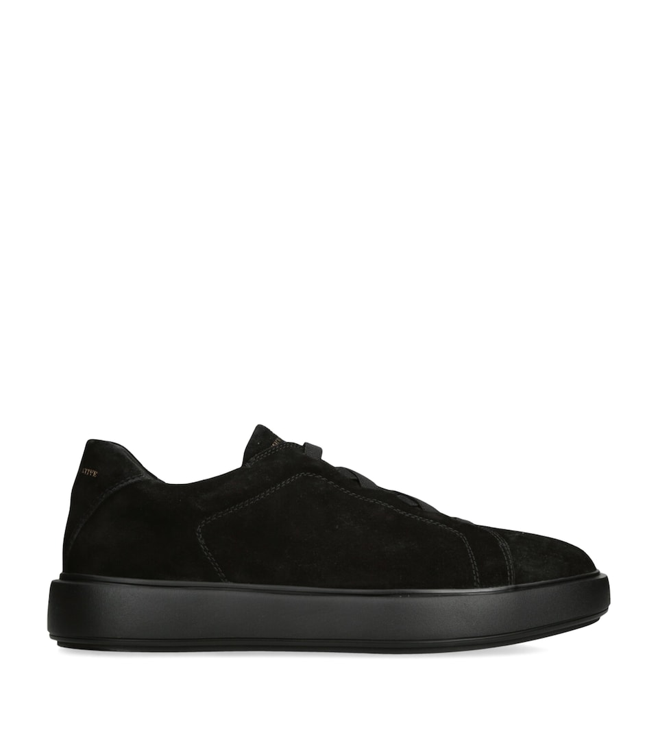 Officine Creative Suede Slouch Tonal Sneakers Black
