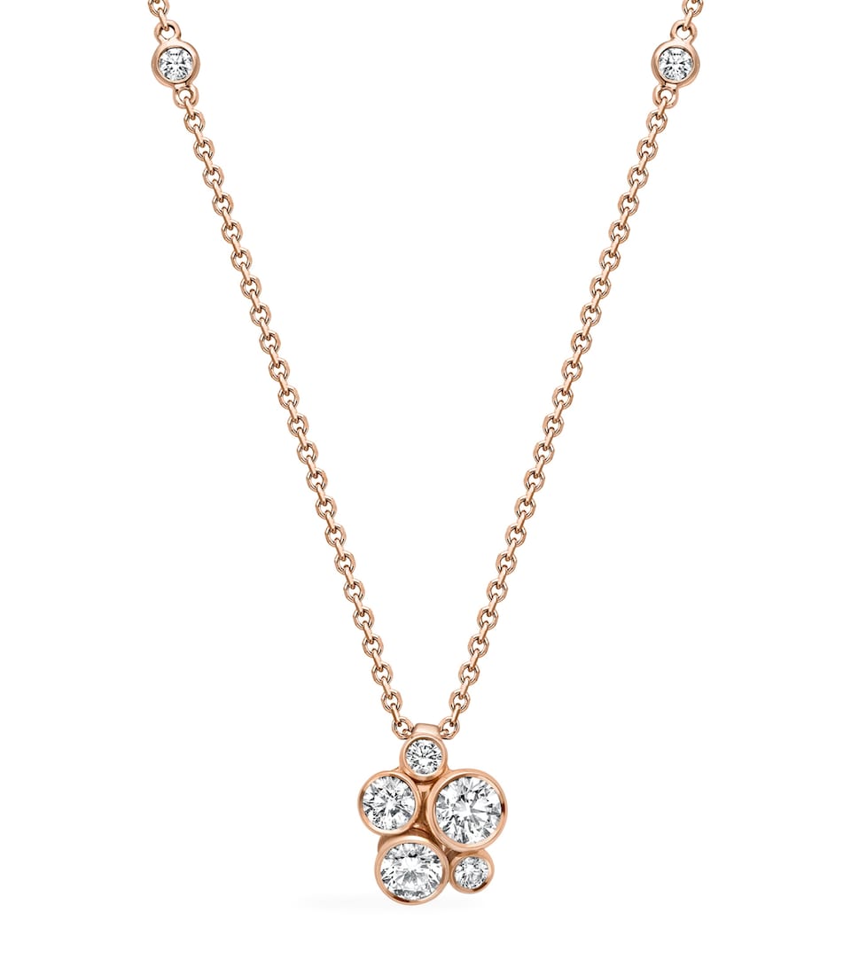 Boodles Rose Gold and Diamond Raindance Pendant Necklace Carat Rose Gold
