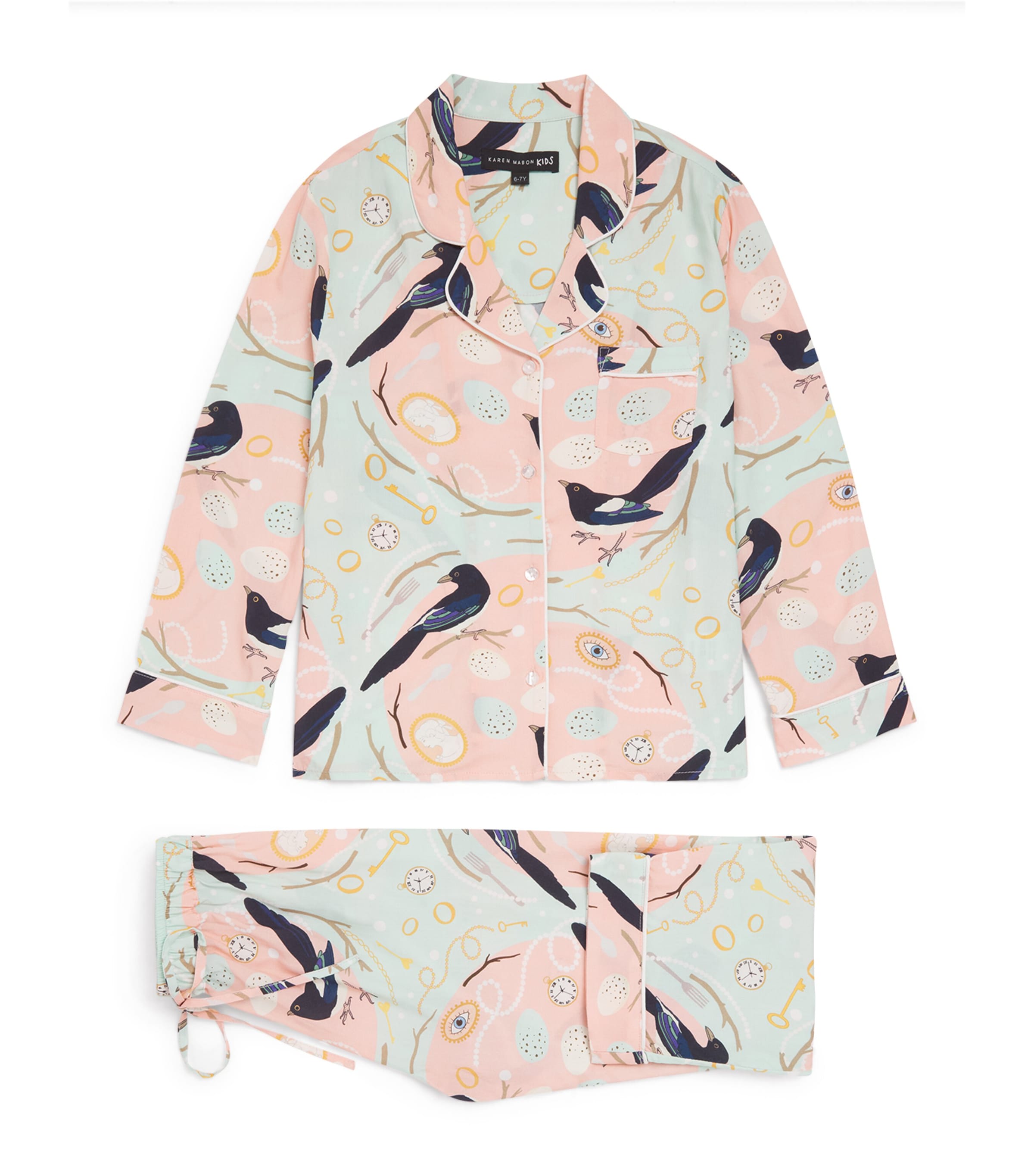 KAREN MABON KIDS Magpie Print Pyjama Set (2-13 Years) Pink
