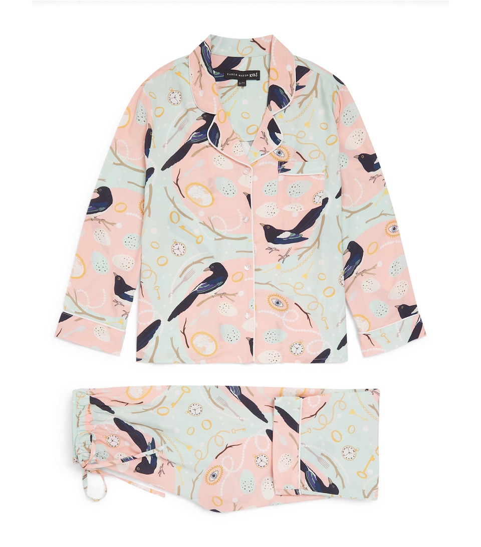 KAREN MABON KIDS Magpie Print Pyjama Set (2-13 Years) Pink
