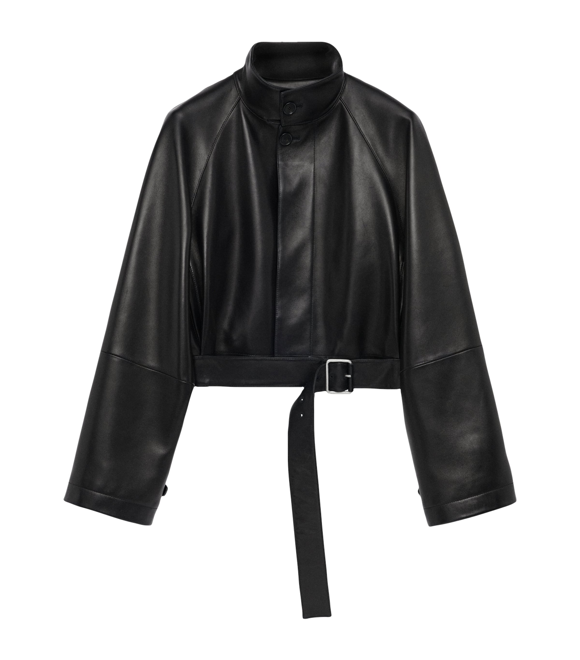 Lambskin Cropped Trench Coat