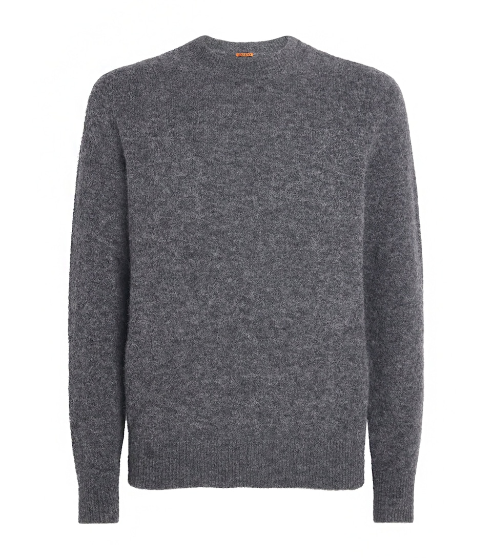 Barena Mens Alpaca-Blend Crew-Neck Sweater Grey