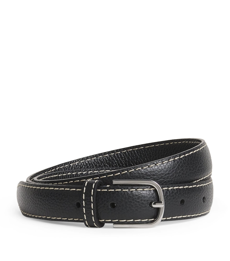 Leather Topstitched Belt