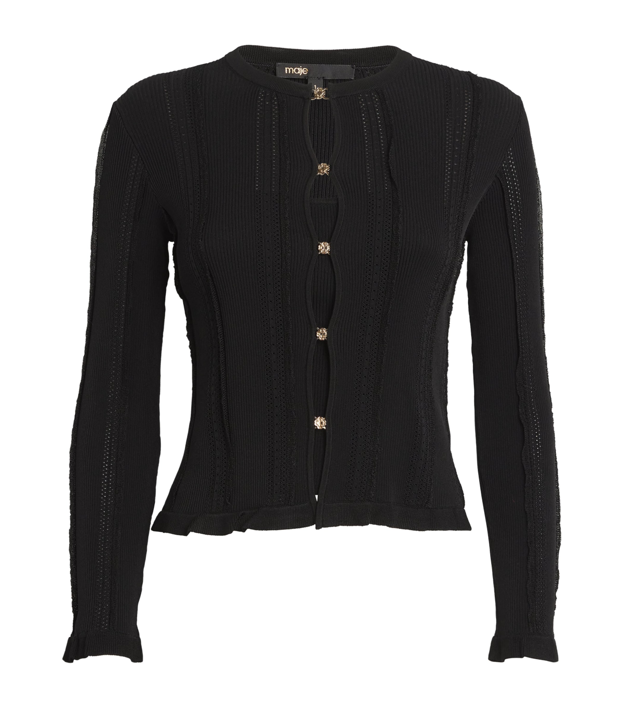 Maje Womens Madeline 2-in-1 Tank Top and Cardigan Black