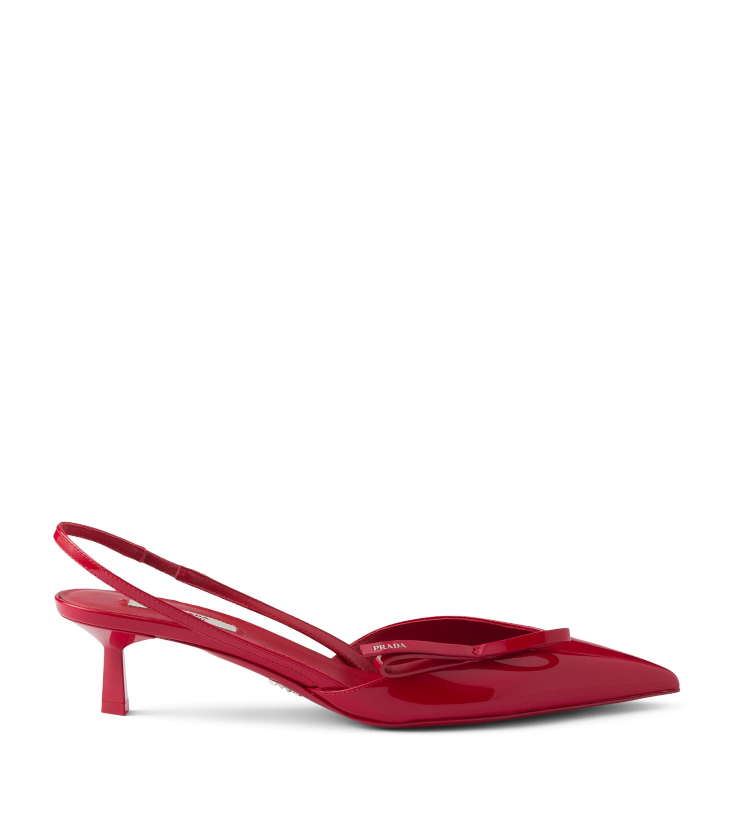 Prada Patent Leather Slingback Kitten Heels 45 Red