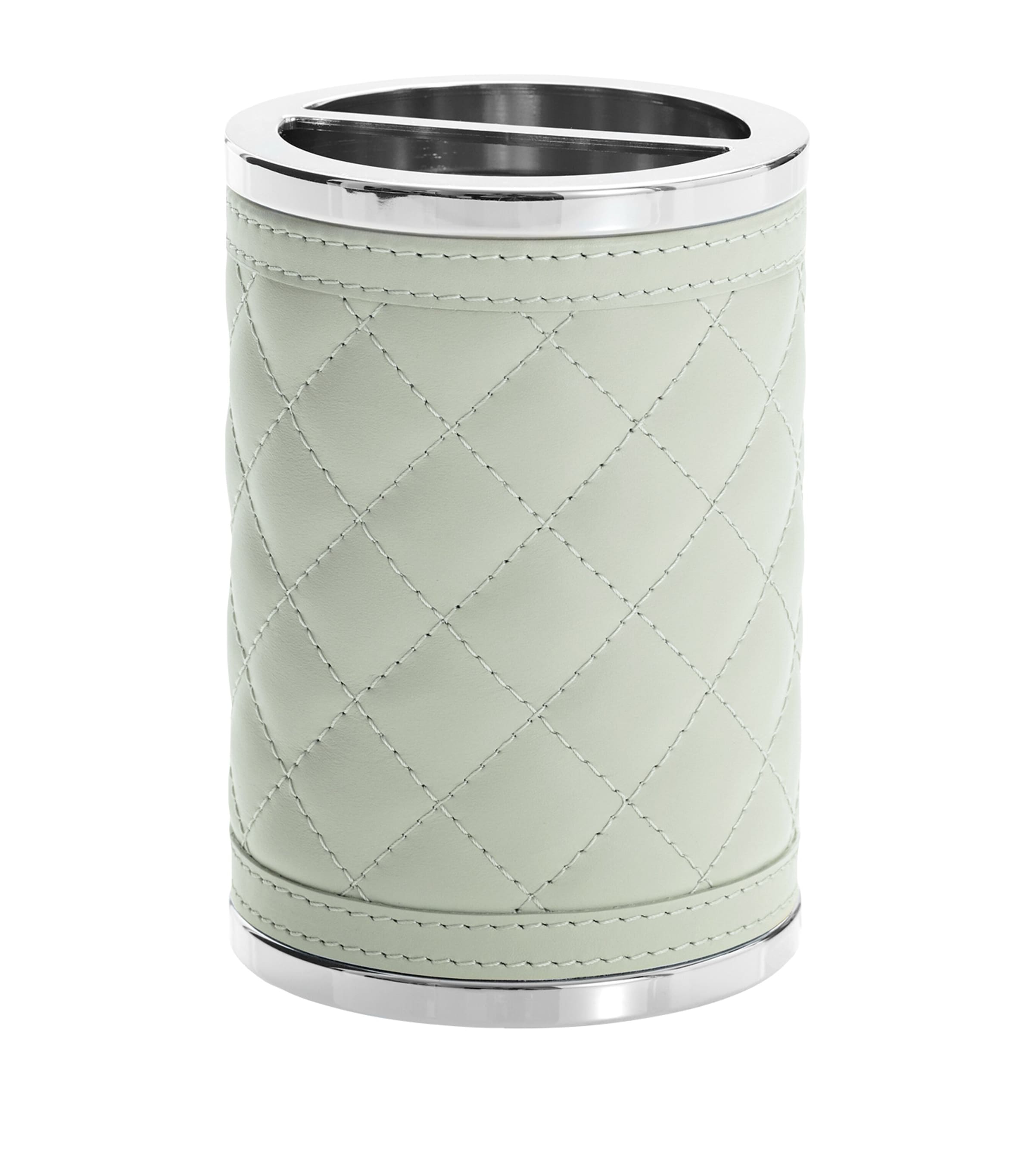 Riviere Quilted Elba Diamonds Toothbrush Holder Celadon Green