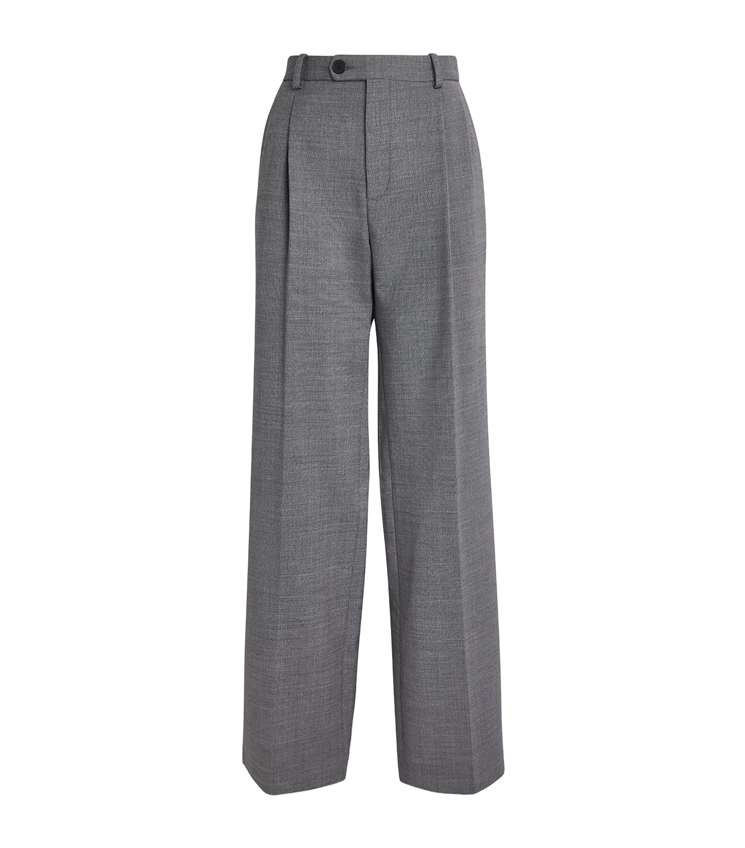 Wool-Blend Straight Trousers