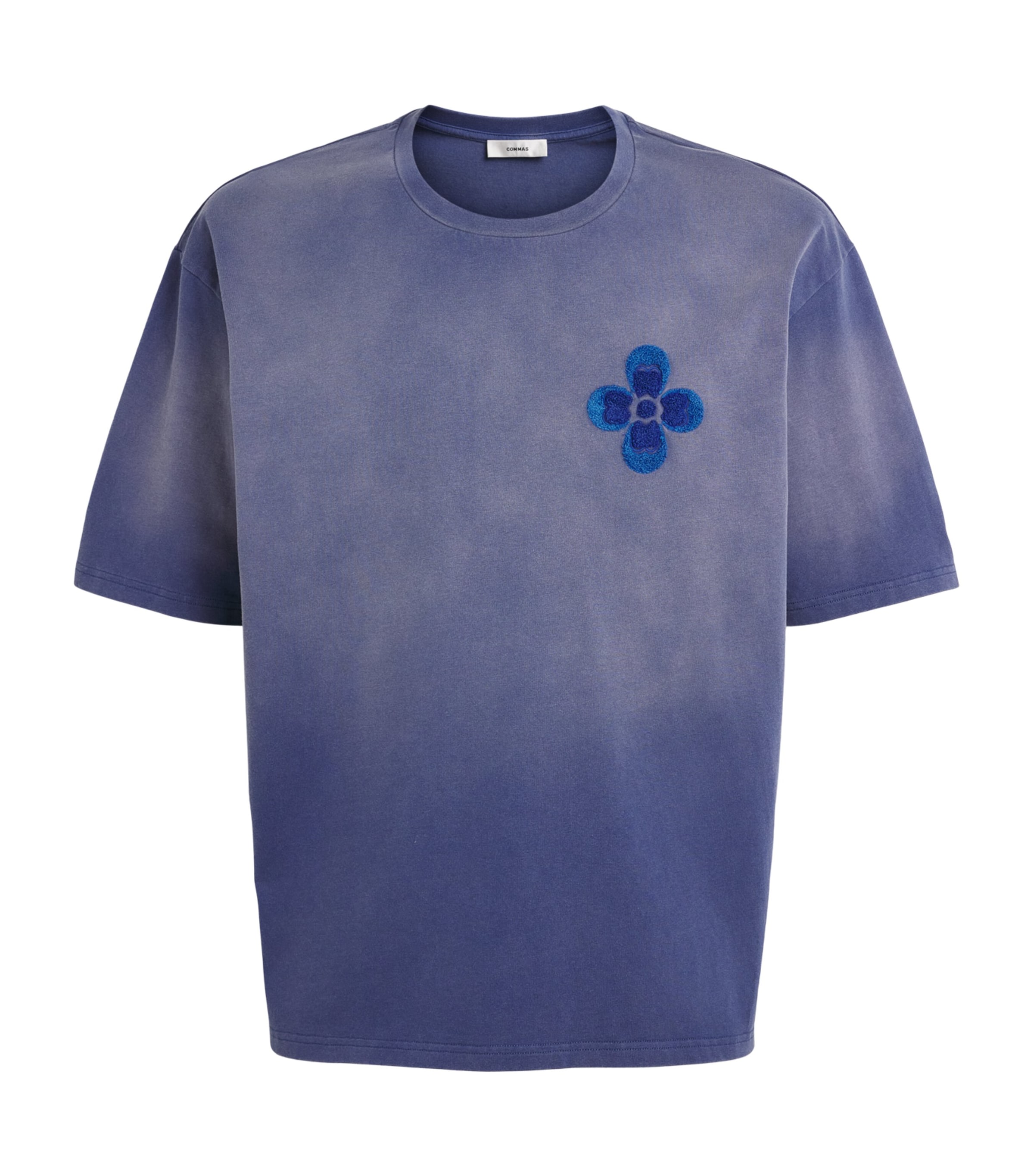 COMMAS Mens Dégradé Embroidered T-Shirt Ink Well