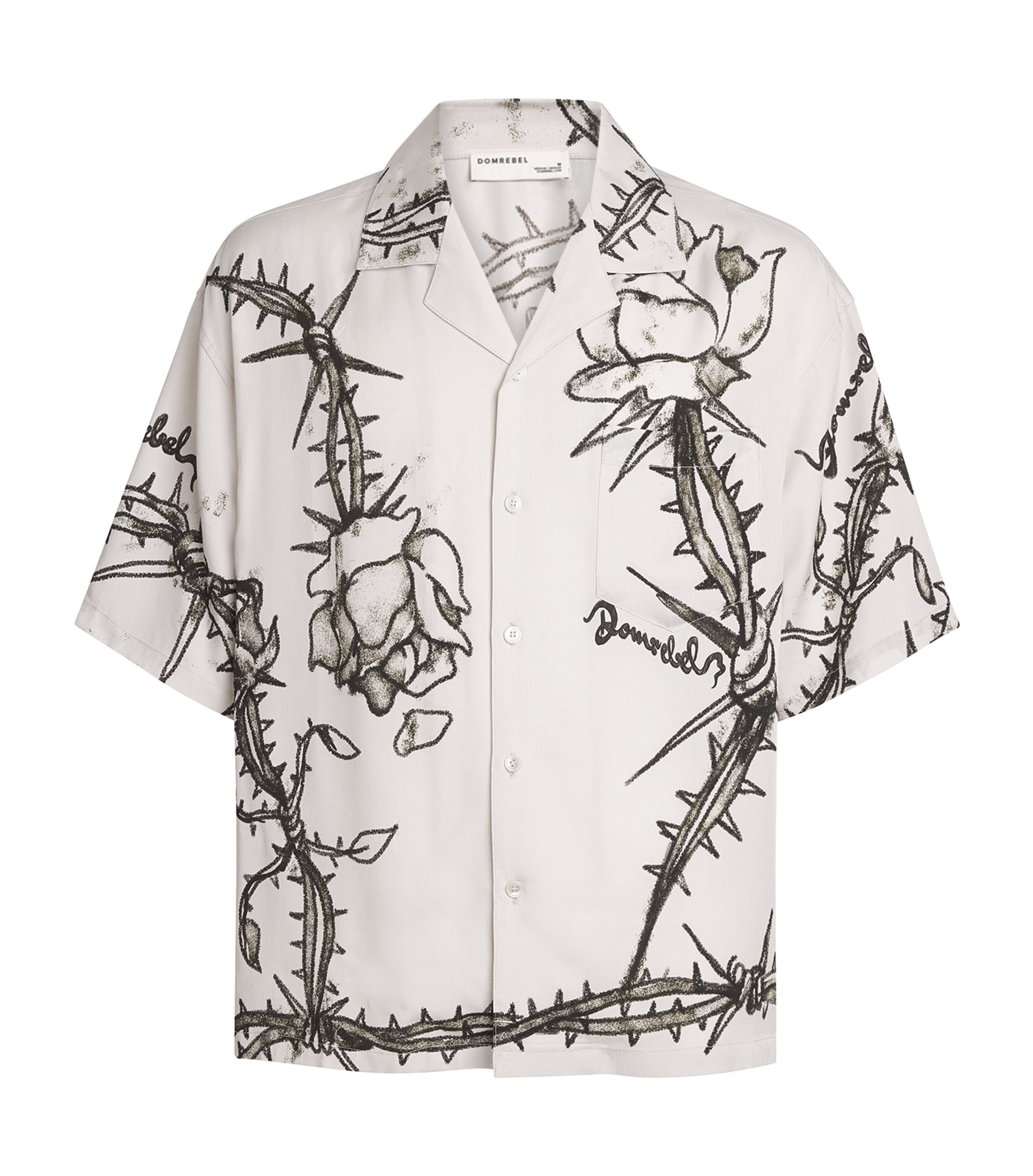 Short-Sleeve Inked Rose Shirt