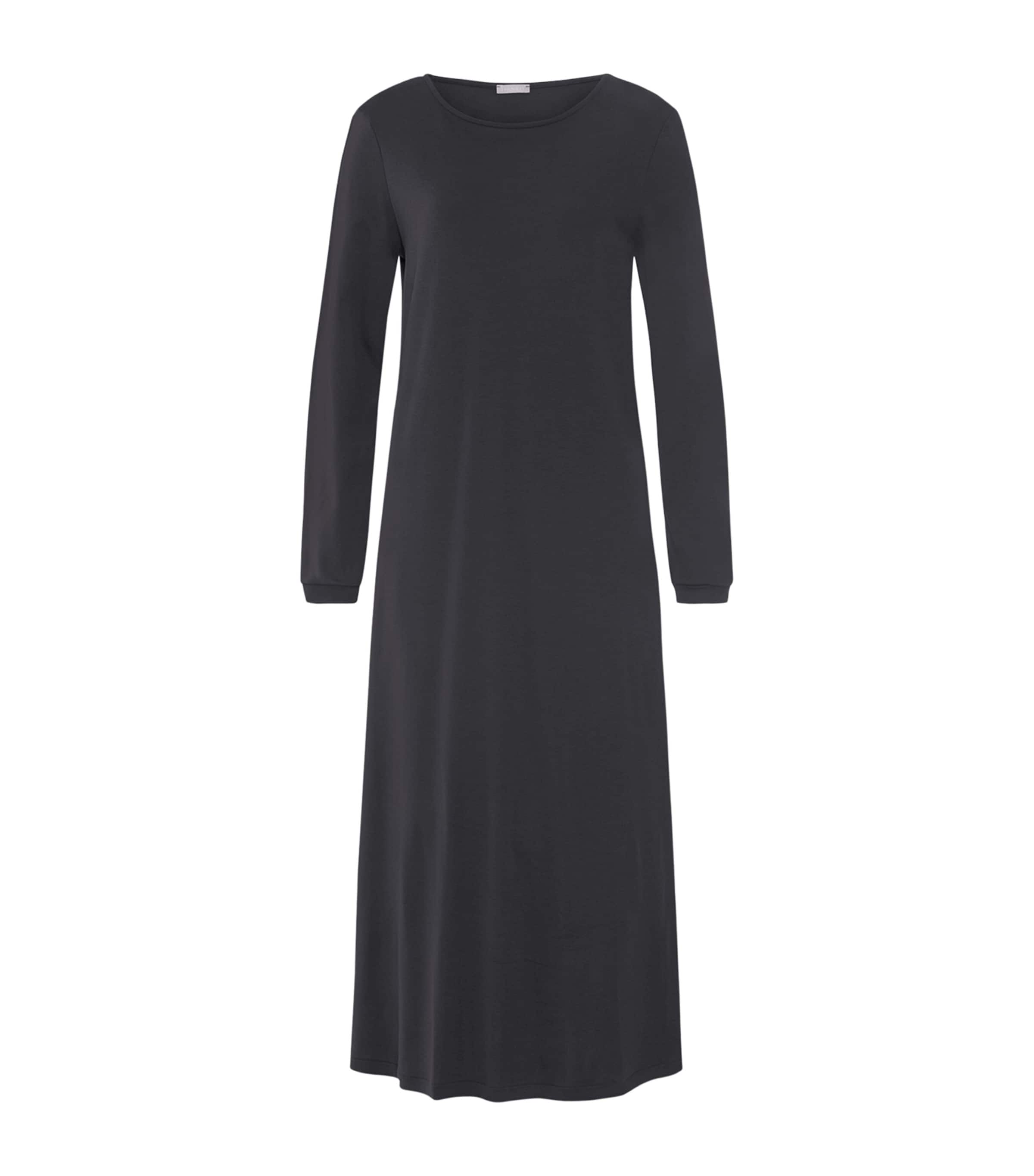 Hanro Womens Cotton Long-Sleeve Nightdress Phantom