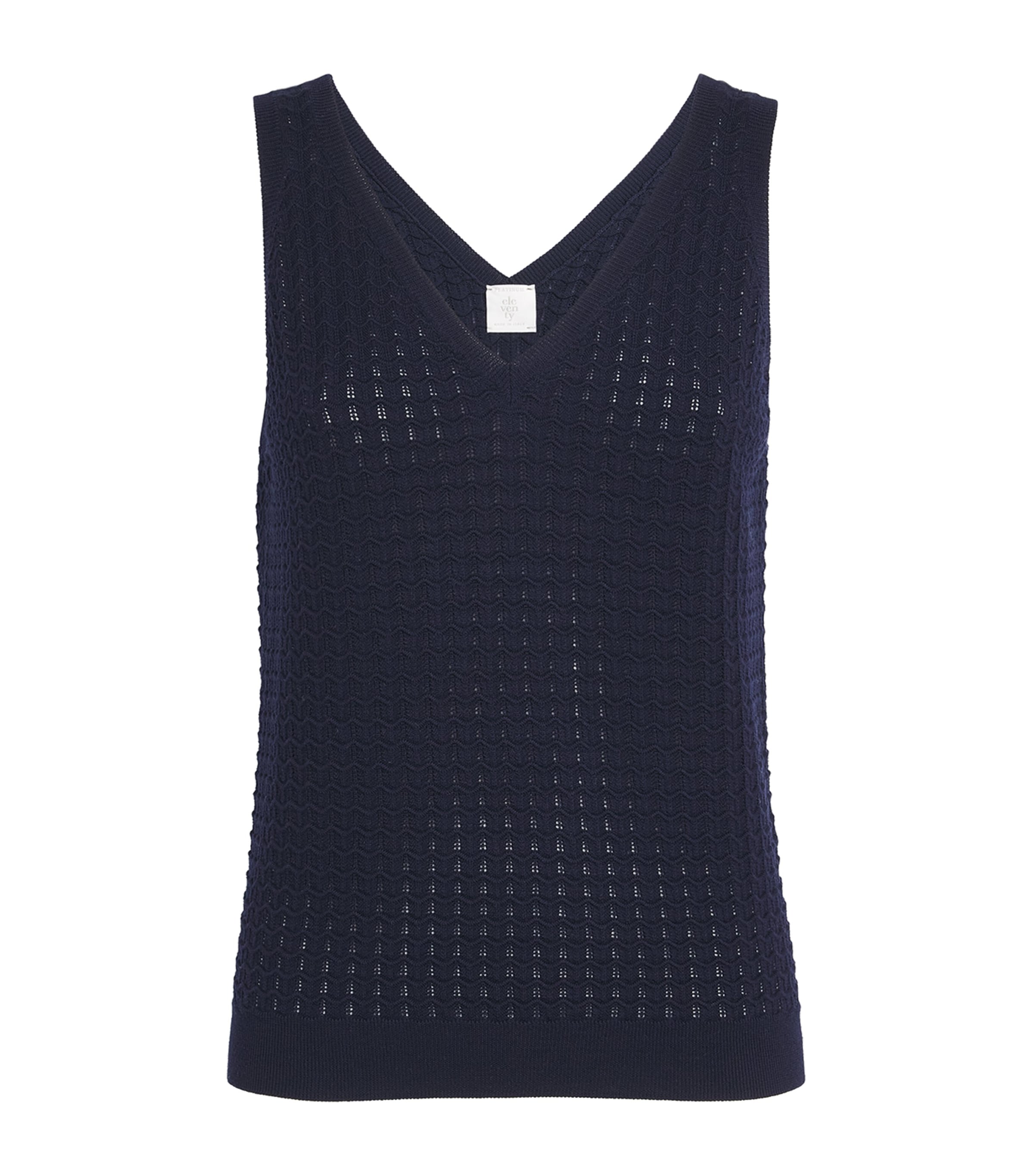 Eleventy Womens Wool Tank Top Blu