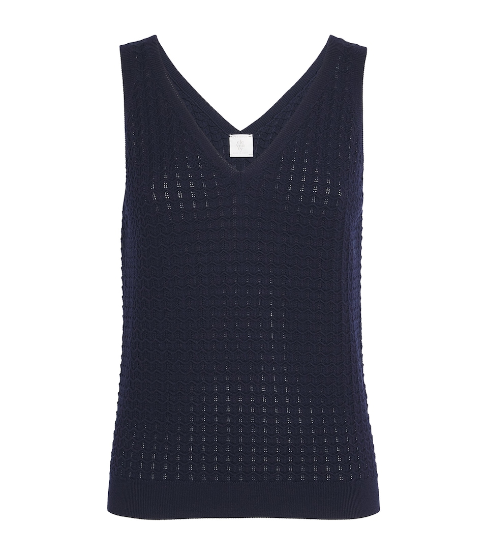 Eleventy Womens Wool Tank Top Blu