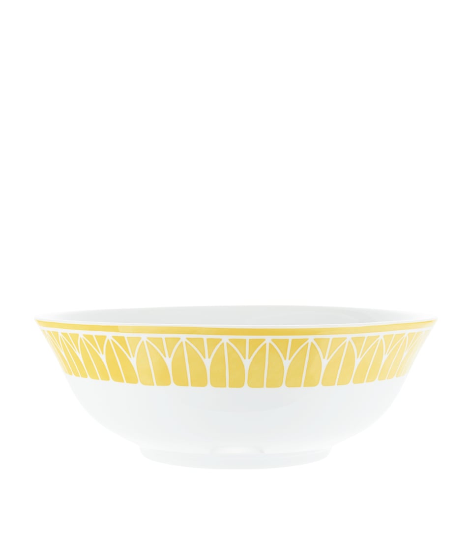 Christofle Porcelain Malmaison Riviera Salad Bowl White/yellow