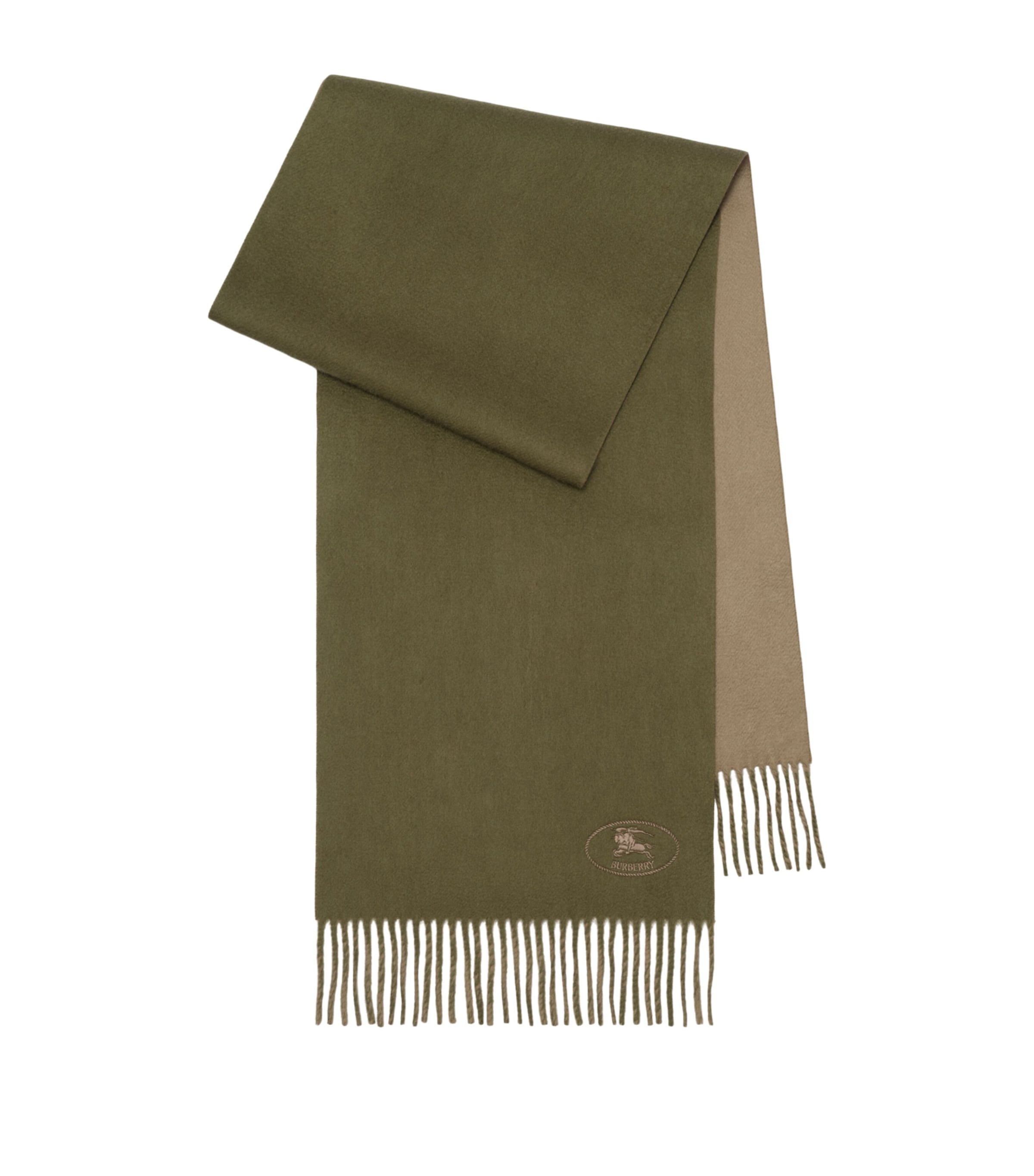 Burberry Cashmere EKD Stamp Scarf Pea/vole