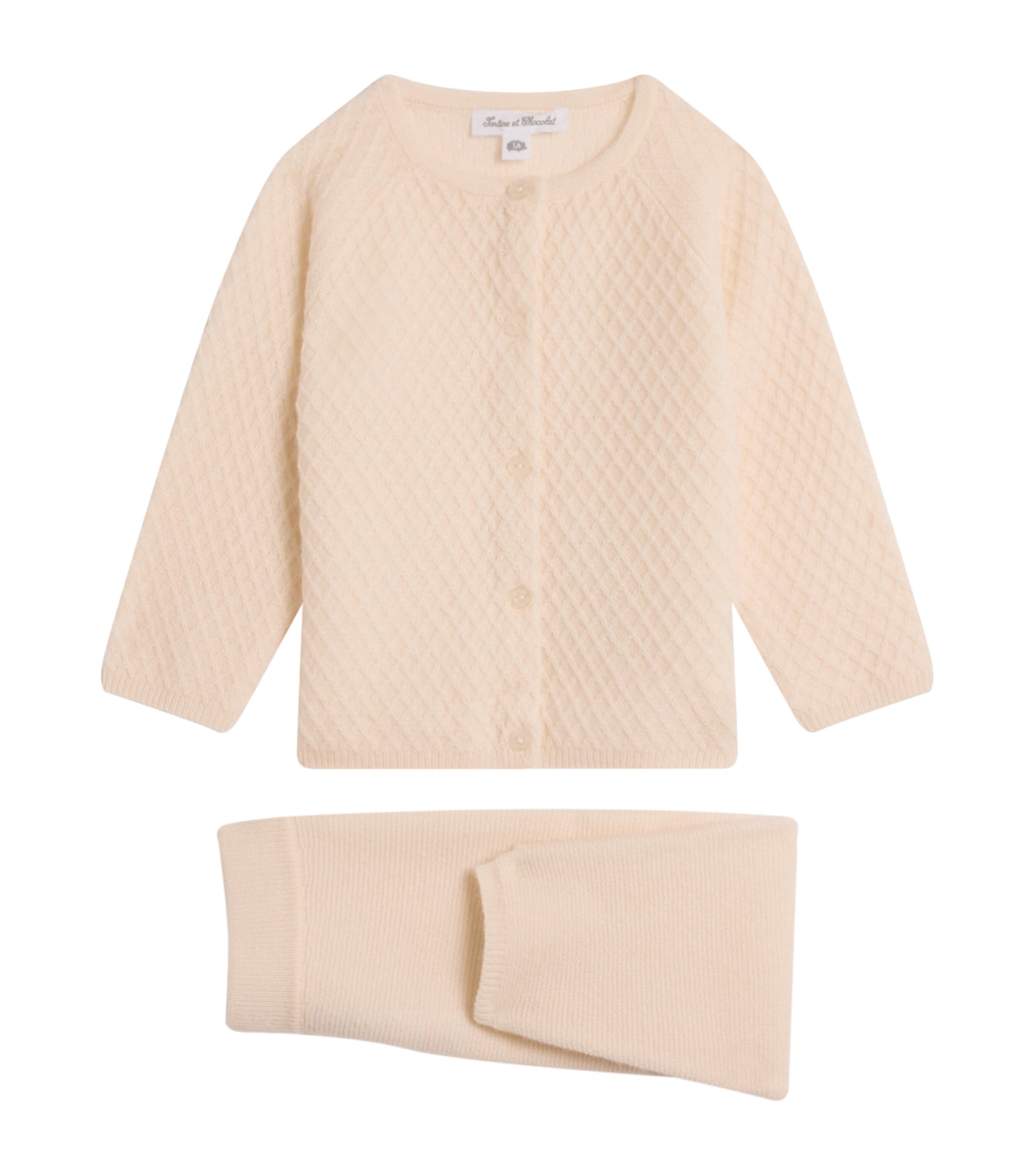 Cashmere Cardigan and Trousers Set (0-24 Months)
