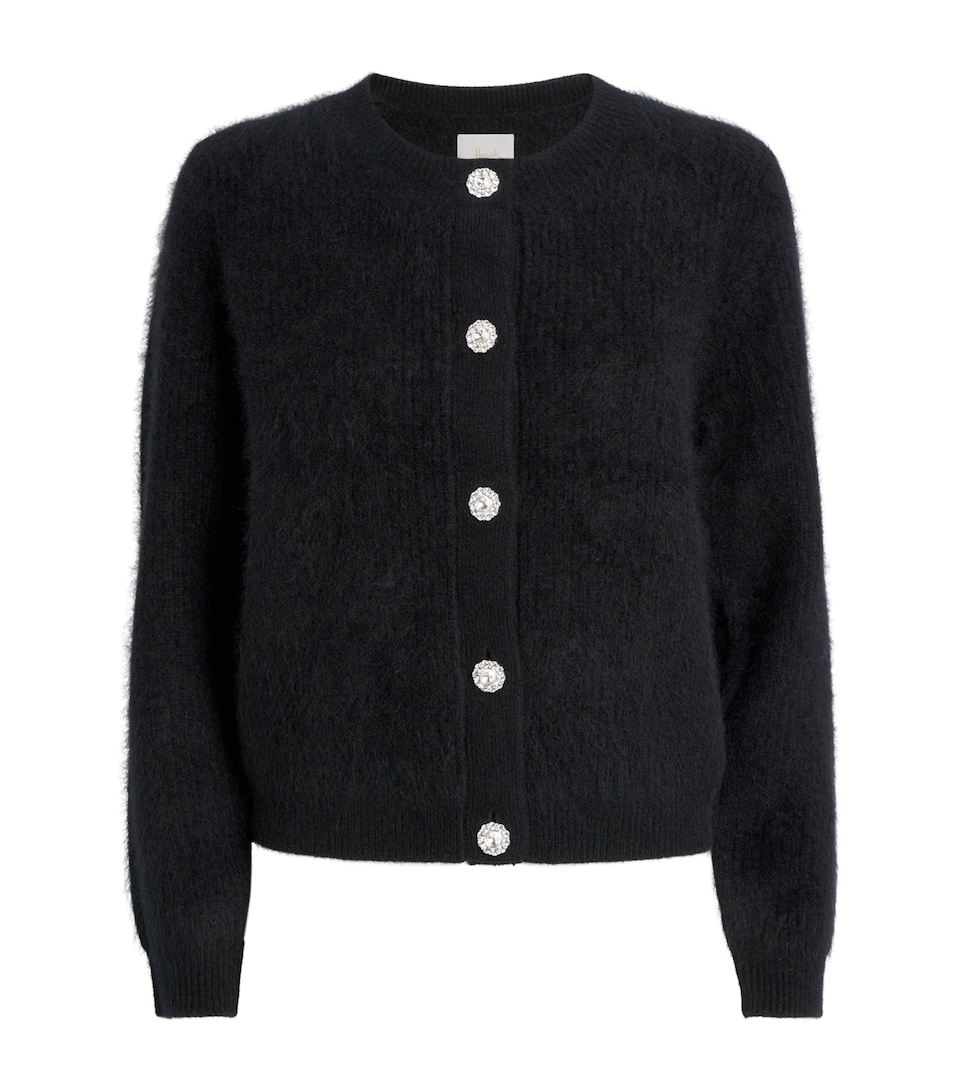Harrods Womens Wool-Cashmere Embellished Cardigan Black