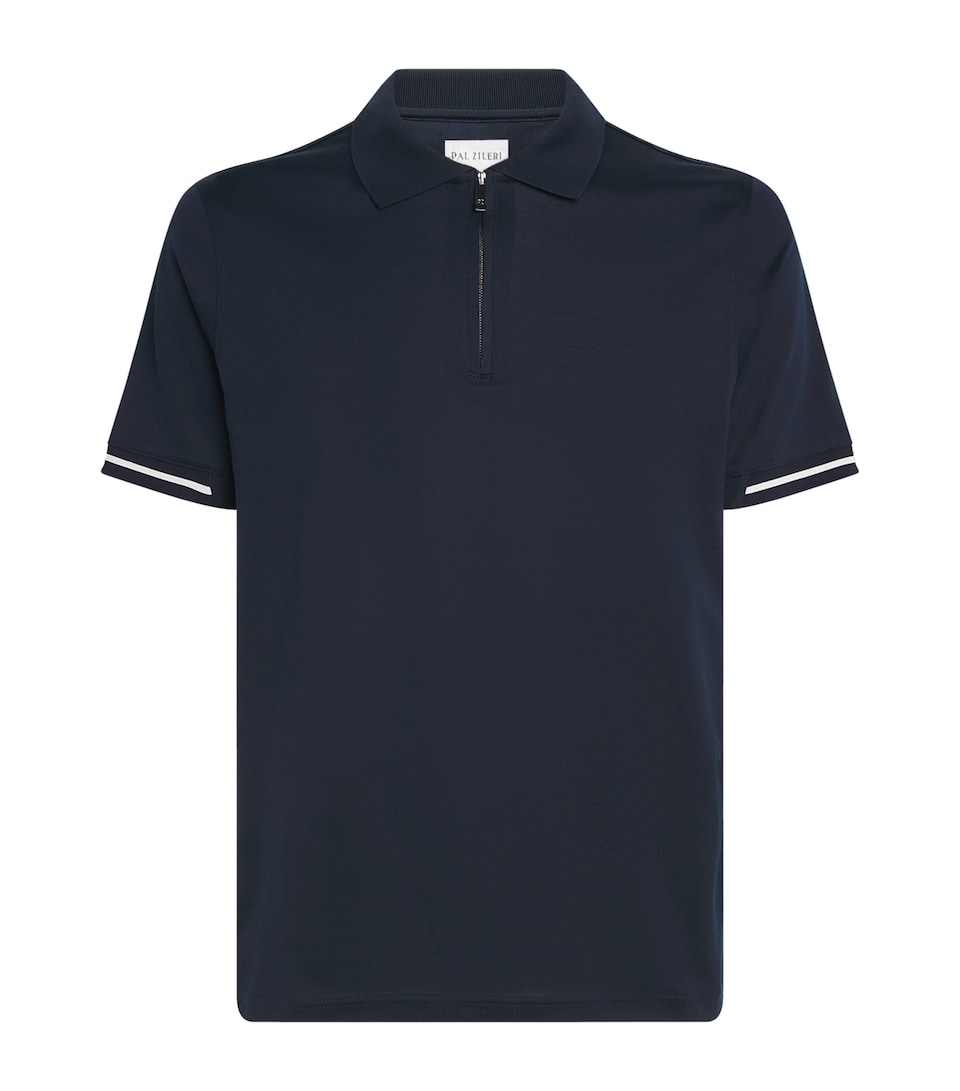 Pal Zileri Mens Cotton Polo Shirt Navy