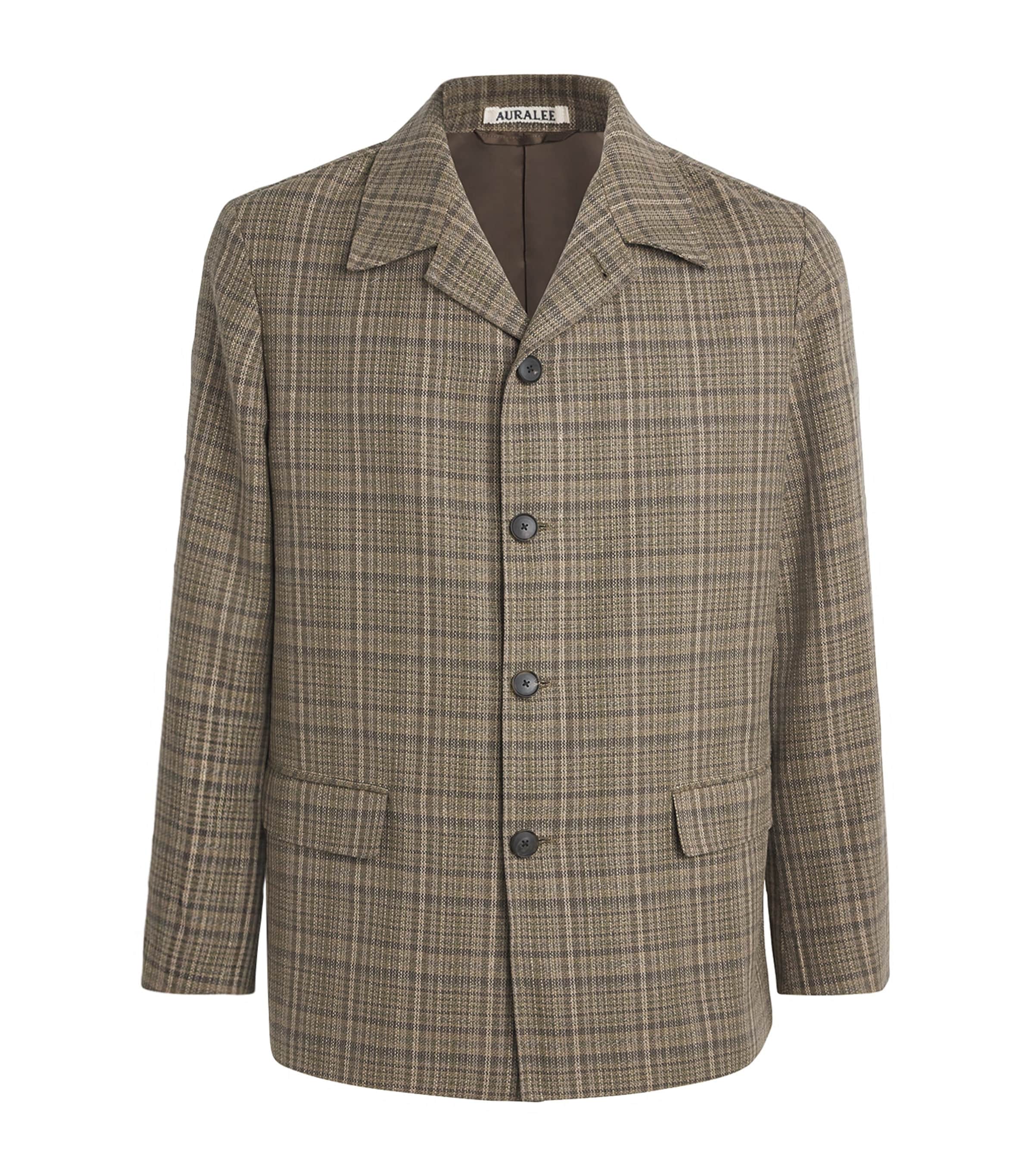 Silk-Linen Check Jacket