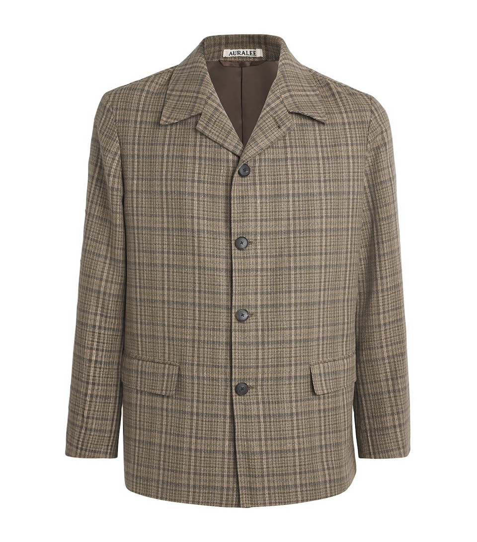 Silk-Linen Check Jacket